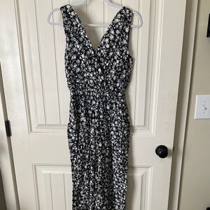 Maurices XS black and white floral one piece outfit